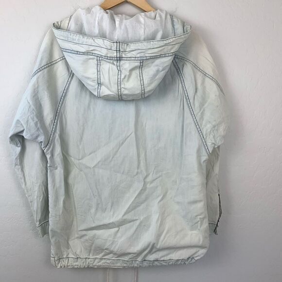 Life in Progress acid wash light denim chambray anorak jacket size xsmall - Picture 2 of 5